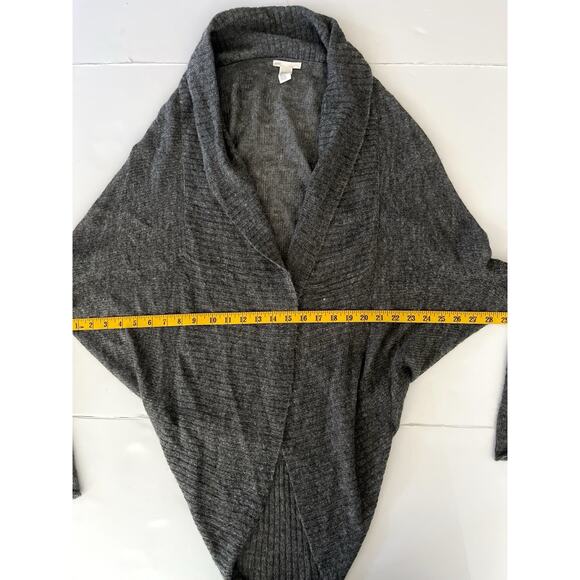 HM Alpaca Wool Blend Sweater Cardigan Women M/L Gray Lightweight Asymmetrical - Picture 6 of 6